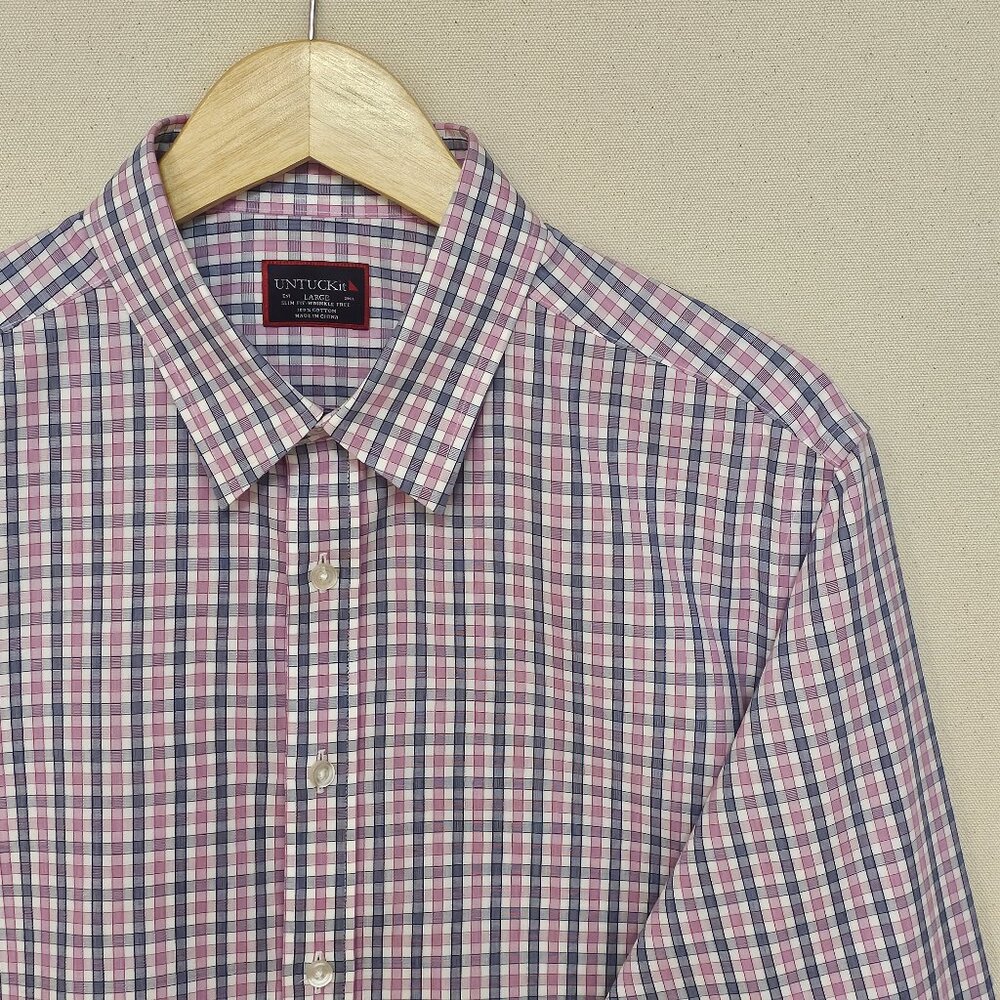 UNTUCKit Slim Fit Wrinkle Free Button Down L